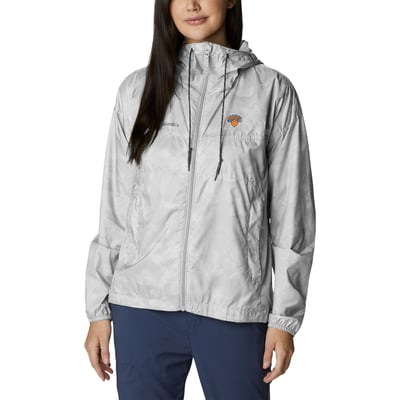  New York Knicks Columbia Women's Flash Challenger Novelty Full-Zip Windbreaker Jacket - White